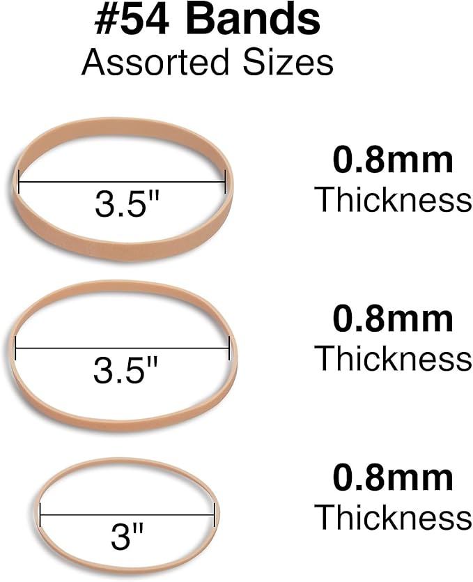 Staples Economy Rubber Bands Size #54 Assorted 1/4 Lb.