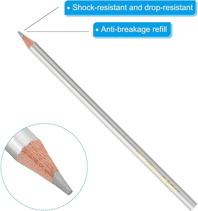 PATIKIL Silver Colored Pencils Set,6 Pcs Oil Color Pencils Wooden Coloring Drawing Pencil for Artists Art Painting