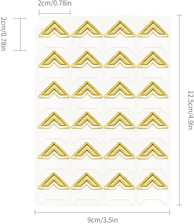 GOONAVI 10 Sheets 240 Pcs Shiny Gold Acid-Free Photo Corners, Self-Adhesive Mounting for Wedding Scrapbook Supplies, DIY Photo Album, Journal, Guest Book, Memory Book