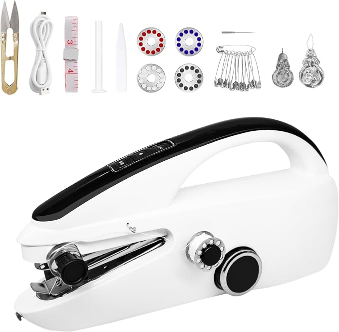 Handheld sewing machine, mini portable sewing machine, electric and lightweight, suitable for beginners to DIY home sewing machines, emergency repair of clothing and fabrics