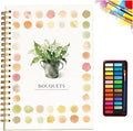 Water Color Workbook, Beginner-Friendly Watercolor Workbook, Watercolor Books, Nature Scenes Paint Set Art Crafts, with 12/24 Colors Paint Set with Paint Brush (D,24 Colors)