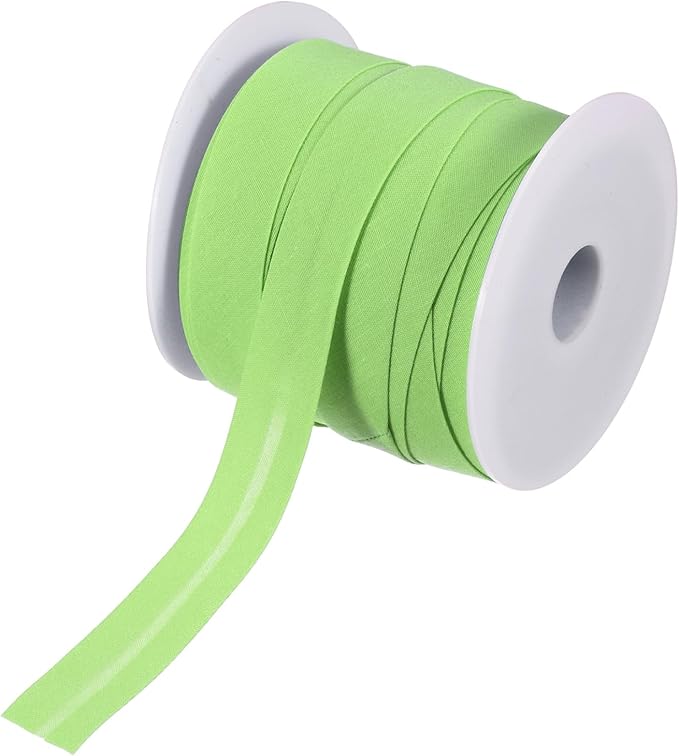 MECCANIXITY 3/4 Inch Single Fold Bias Tape Polyester Continuous Bulk Bias Tape Roll for Sewing, Seaming Quilting Hemming Binding Crafts (Fruit Green 25 Yards)