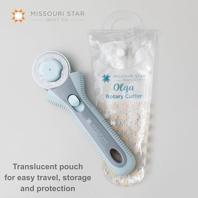 Missouri Start Rotary Cutter, 45mm Blade, Rolling Cutter Tool for Quilt Appliques and Cutting Fabrics, Essential Quilting and Sewing Supplies for DIY Craft Projects