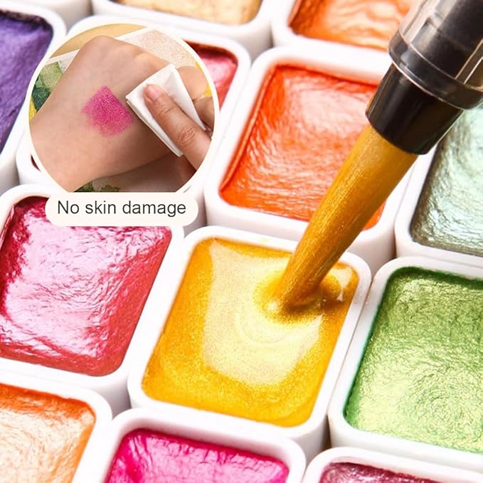Color Shifting Watercolor Paint, Metallic Watercolor Paints Shifting Watercolor Painting Set, Shimmer Watercolor Paints Pearlescent Watercolor Paint Set (A_Large 20 Colors)