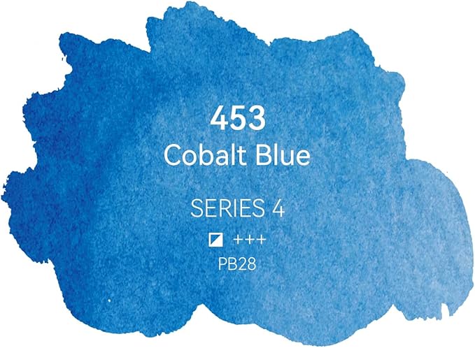 PHOENIX Professional Watercolor Paint - Single Watercolor Half Pan - Cobalt Blue 453
