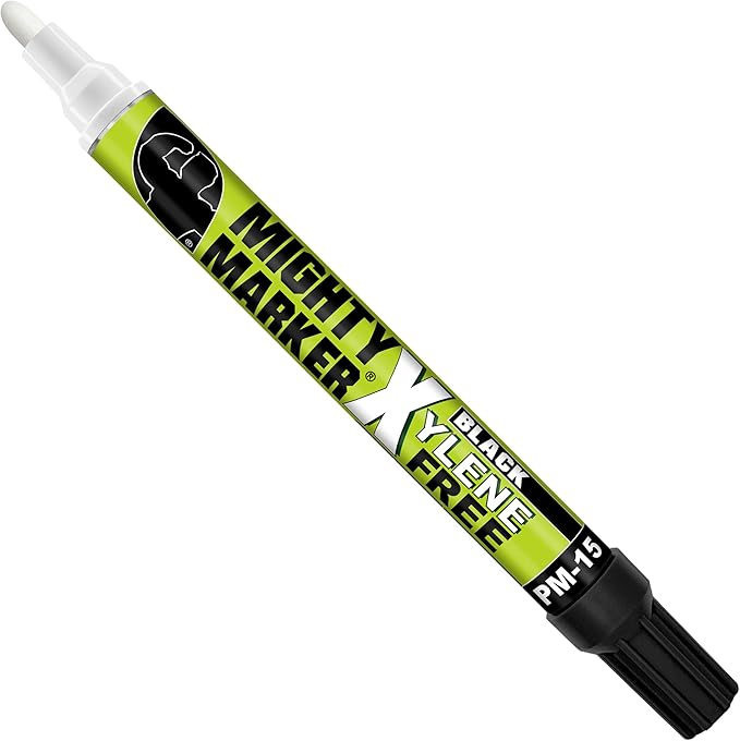 PM-15, Eco-Friendly Paint Marker, Alcohol-Based & Xylene-Free, Waterproof & Permanent, 10ml, 2.3mm Tip, 8 Bonus Tips, Made in USA, Black 8 Pack