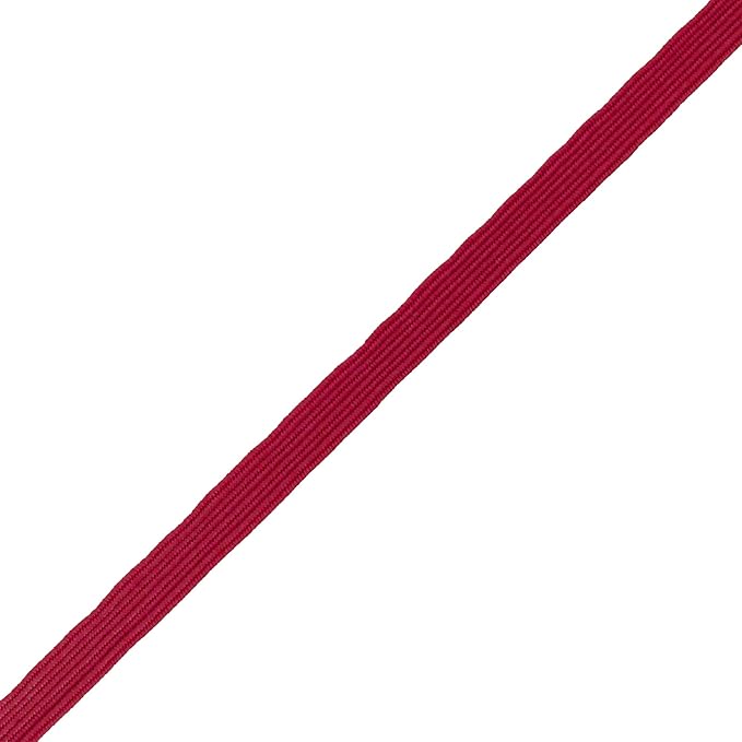 Mandala Crafts 16mm 20 Yds Roll of Burgundy Elastic Bands for Sewing - 5/8 Flat Elastics Cord - 5 8 Inch Braided Stretch Straps for Crafting