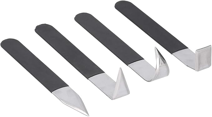 4PCS Clay Carving Knife Tools, Metal Pottery Clay Carving Tools, Pottery Sculpting Tools Set, for Engraving, Shaping, Styling Clay Pottery and Sculpture
