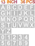 YEAJON 13 Inch Letter Stencils and Numbers, 36 Pcs Alphabet Art Craft Stencils, Reusable Plastic Templates for Wood, Wall, Fabric, Rock, Signage, DIY Art Projects