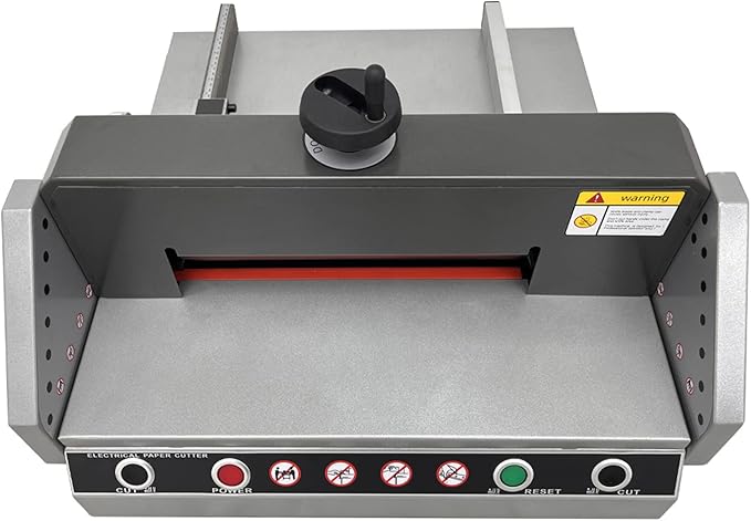 TECHTONGDA Electric Paper Cutter 13in Paper Trimmer, Desktop Cutting Paper Machine with Paper Pushing Device & Paper Pressing Handwheel