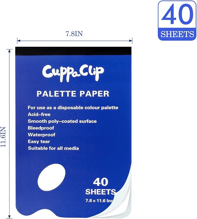 Disposable Palette Paper Pad - 40 Sheets 9.4x13.3 inch Artist Mixing Paper for Adults Students (7.8 x 11.6in)