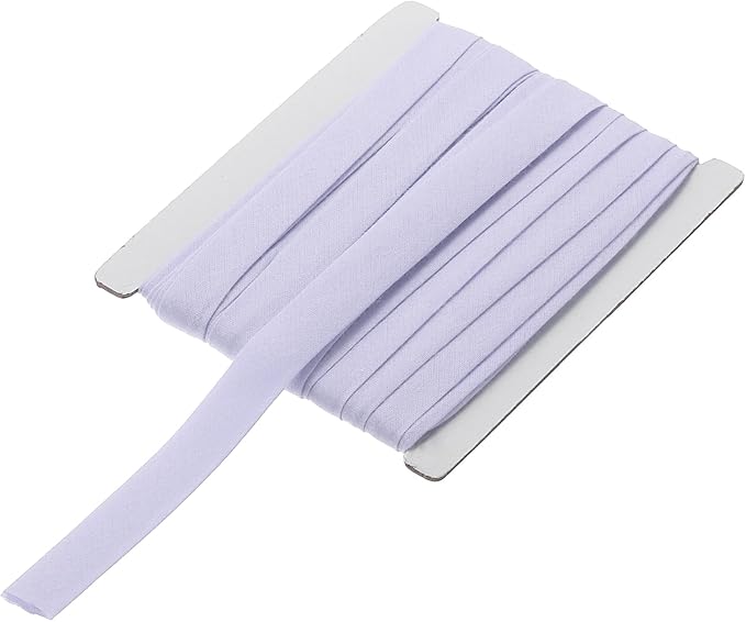 MECCANIXITY 1/2 Inch Double Fold Bias Tape Continuous Bulk Cotton Bias Tape for Sewing Seaming Quilting Hemming Binding Crafts (Light Purple 6 Yards)