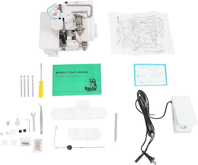 Overlock Machine & Metal Frame Serger, Professional 4 Thread Serger Overlock Machine, Four-thread Adjustable Overlocking Electric Sewing Machines for Sewing & Overlocking