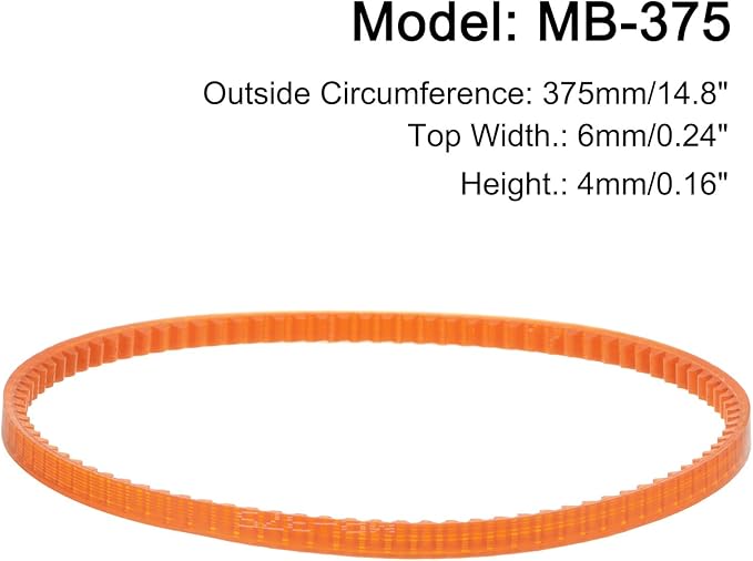 uxcell 4pcs MB Series Standard Sewing Machine Belts MB-375 Motor Drive V Belt, 375mm / 14.8" Outside Circumference