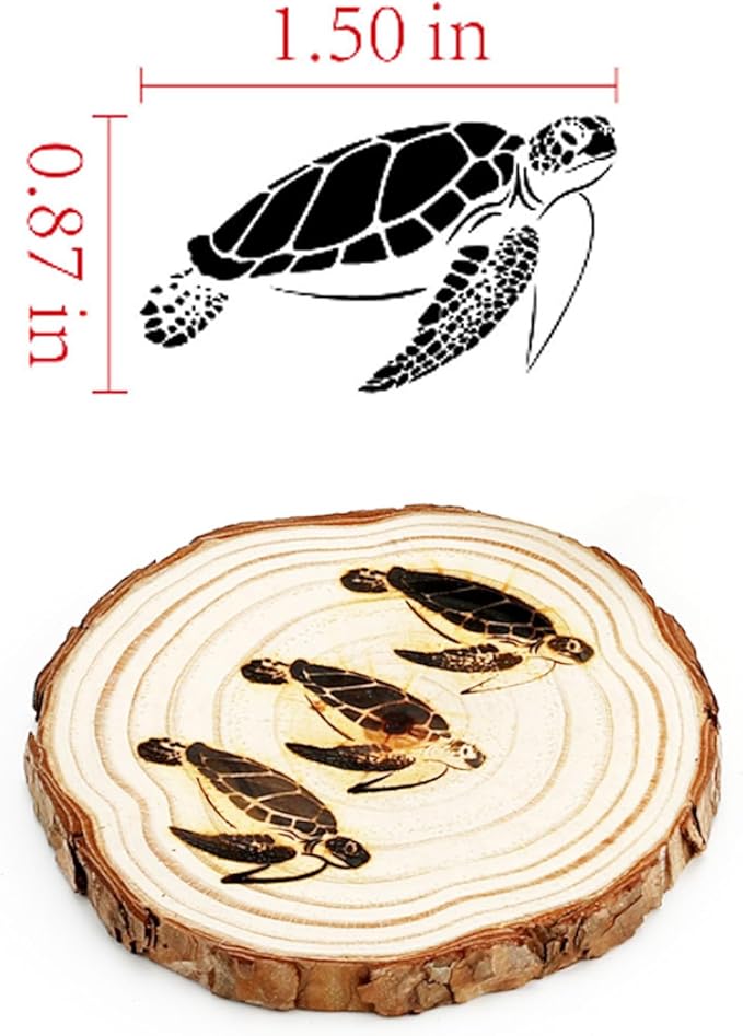 AIMOADO 1 1/2" Sea Turtle Branding Iron, Brass Branding Iron Stamp for Hats Wood Leather