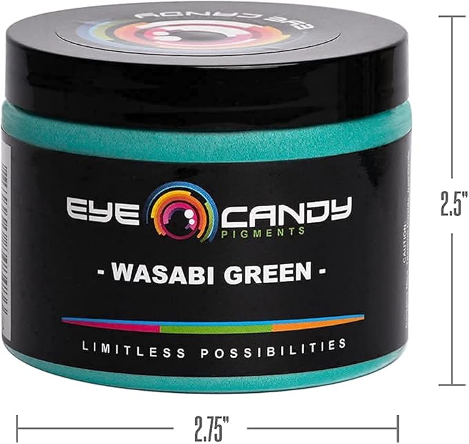 Eye Candy Pigments Premium Green Mica Powder - Wasabi Green (50gr) - for Epoxy, Resin, Soap, Paint, Woodworking, Acrylic Pouring, Bath Bombs, Fishing Lures - DIY Arts and Crafts Additive