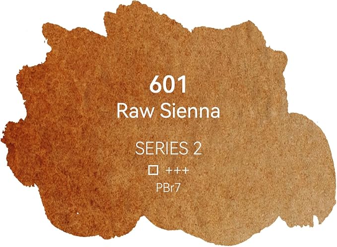 PHOENIX Professional Watercolor Paint - Single Watercolor Half Pan - Raw Sienna 601