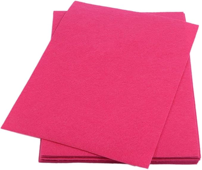 YYCRAFT Stiff Felt Sheets Thick Felt 9 Inch X 12 Inch - 12 Pcs Pack, Hot Pink