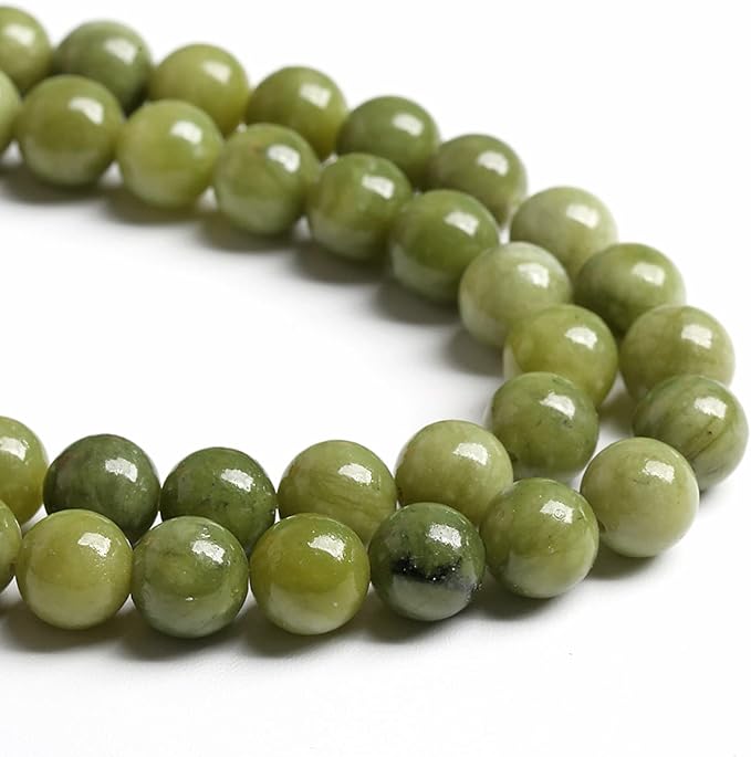 8MM 45PCS Natural Stone Chinese Green Jade Loose Beads for Jewelry Making DIY Bracelet Necklace 1 Strand
