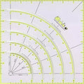 Arcs & Fans Quilt Circle Cutter Ruler Multifunctional Acrylic Quilting Ruler Cutting Patchwork Ruler with Double Colored Lines for Cutting Cloth Ruler Template Sewing Crafts