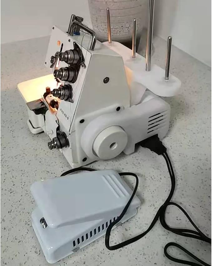 110V Sergers Overlock Sewing Machine Four lines, DP5 * 80-95, 1200 Stitches/Minute, with Foot Controller 80W Household Four-Thread Overlocking Machine (US Stock)