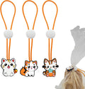 3Pcs Cute Pattern Adjustable Elasticity Clay Bag Tie, Studio Ties & Ceramic Tool Strap，The Must-Have Pottery Tool Ties for Pottery Ceramic Bag Closure and Organization (Orange 2)
