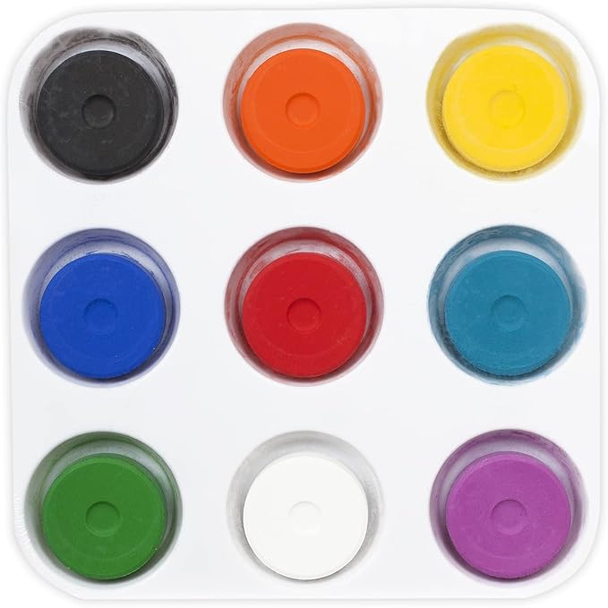 First Impressions Non-Toxic Tempera Paint Cakes - Vibrant Tempera Paint Cakes for Little Artists, Safe Painting, Kids Creativity, & More! - 12 Pack