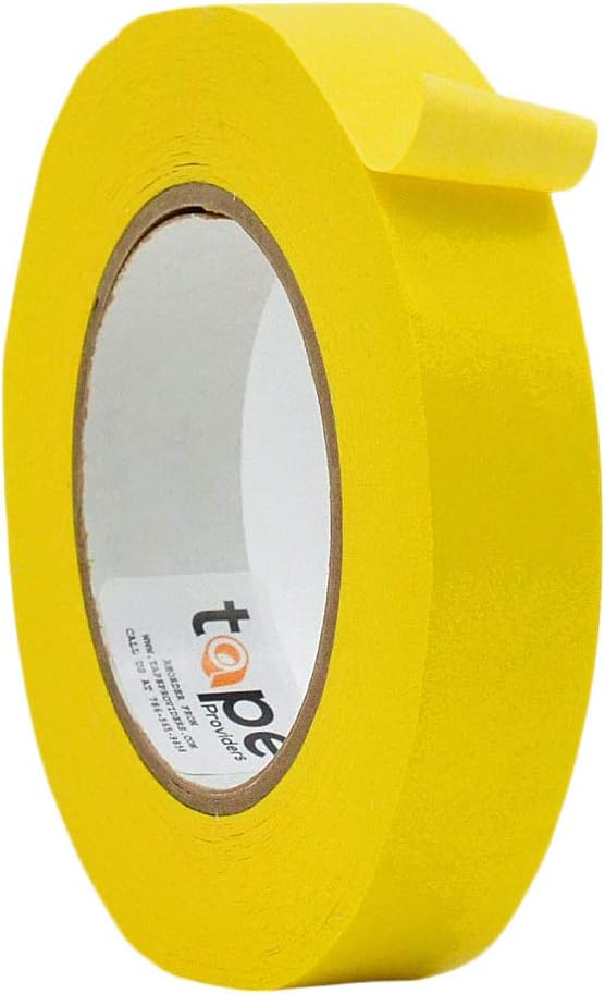 WOD CFTC6 Console Artist Tape Made in USA Yellow, 1 inch x 60 yds. Flatback Paper Marking/Labeling Tape Residue Free, for Watercolor Paper to Prevent Tearing