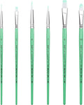 XDT#267 Artist Paint Brush Set, 6Pcs Nylon Brushes for Acrylic Painting, Watercolor, and More–Includes Filbert, Round Tip, and Flat Brushes