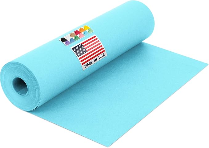 USA Made 12" x 1200" Light Blue Paper Roll, 45 lbs Thickness, American Quality Colored Kraft Paper for School, Bulletin Board Arts & Crafts - Non-Toxic, Odorless, Safe