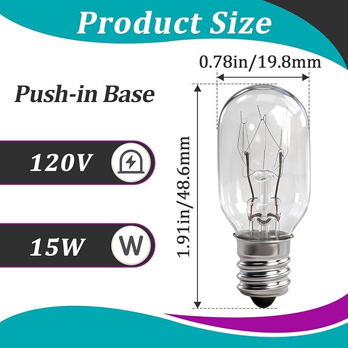 4 Pcs Screw-in Light Bulb Compatible with Brother and Janome Sewing Machines - Sewing Machine Light Bulb 15W 120V #7SCW with E26 Base