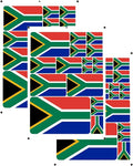 vmcoatdu South Africa Flag Laser Printing Sticker 3 Pcs Decal in Multiple Sizes Stickers (Green South Africa)