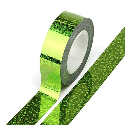 Glitter Prism Tape Strong Adhesive Holographic Sparkle Washi Tape Reflective Glitter Sparkle Tape Sparkle Decorative Tape Sparkle Masking Tape Glitter Crafting Tape (8 Rolls, 0.6in x16.5ft)