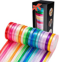 500 Yard Fabric Ribbon Satin Ribbon Rolls Silk Satin Roll, 25 Yard/Rolls, 20 Rolls, Satin Ribbon for Gift Package Wrapping Ribbon Bow Making Crafts Sewing Party Wedding, 2/5 Inch Wide