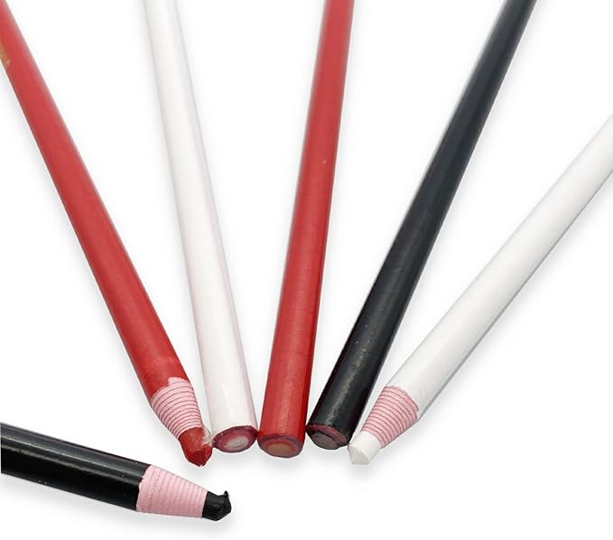 Sewing Mark Pencil 12 PCS White/Black/Red 3Colors Invisible Erasable Fabric Pencils For Leather Cut Marks Student Drawing Tailor Marks