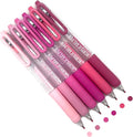 6 Pcs Acrylic Gel Pens 0.7mm Quick Dry Colorful Fine Point Smooth Writing Ballpoint, for Adult Coloring, Black Paper, Drawing, Journaling, Note Taking, Sweet Pink