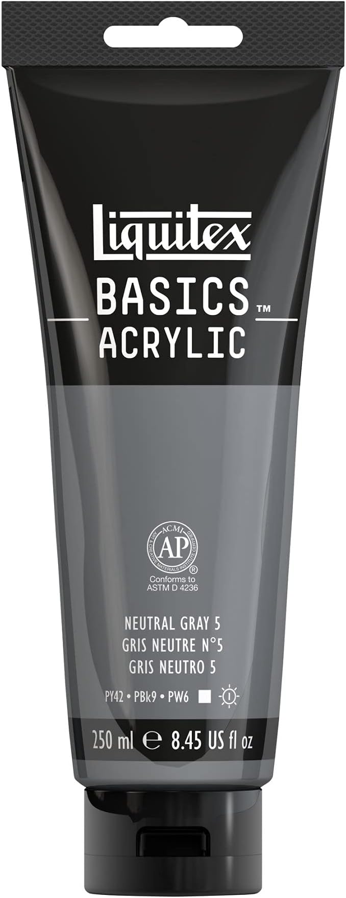 Liquitex BASICS Acrylic Paint, 250ml (8.5-oz) Tube, Neutral Gray Value 5