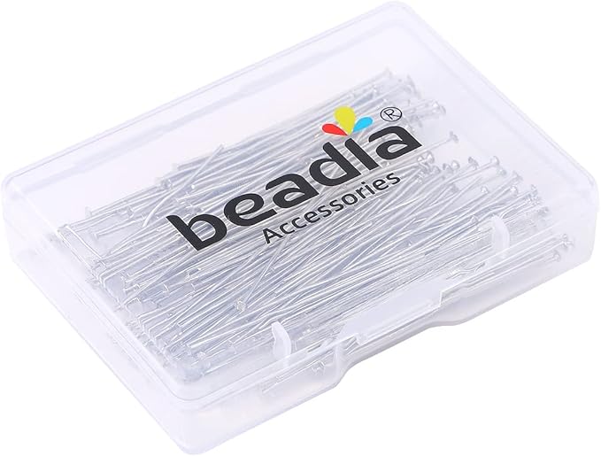 Platinum Plated Flat Head Pins Non Tarnish 40mm 150pcs for Jewelry Making Findings