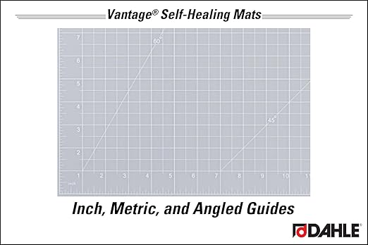 Dahle Vantage 10683 See-Through Premium Self-Healing Cutting Mat, 24"x36", 1/2" Grid, 5 Layers for Max Healing, Perfect for Crafts & Sewing, Clear