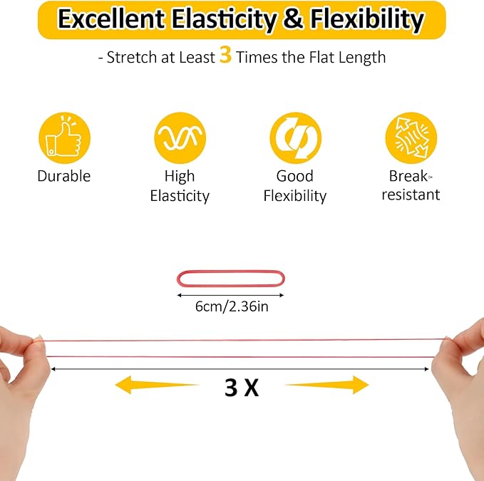 700 Pcs Rubber Bands, Size #16 Reusable Elastic Rubber Band for Office Supplies File Folders, Home Packaging, Crafts DIY Bundling, Multipurpose (Colored)