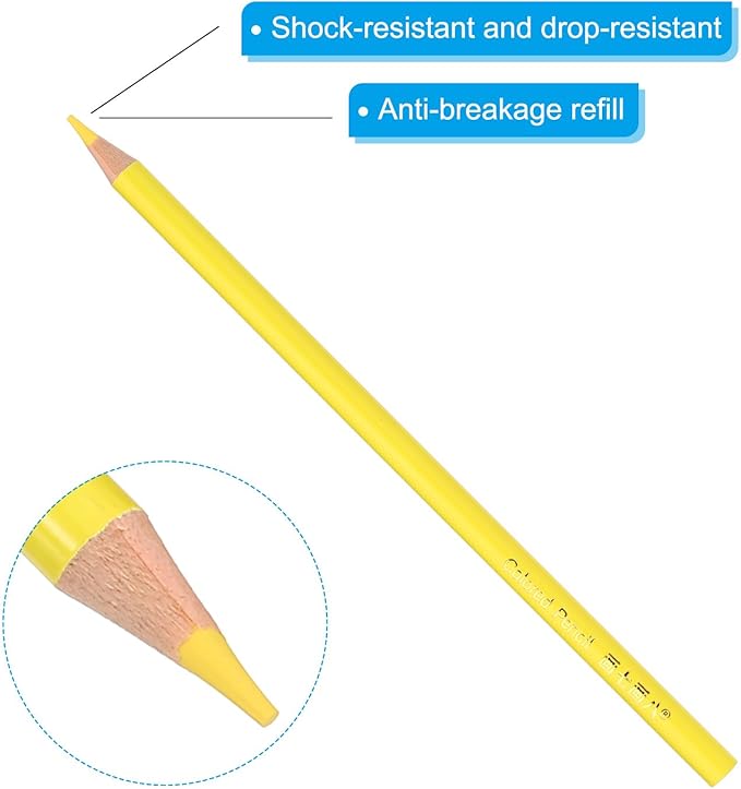 PATIKIL Lemon Yellow Colored Pencils Set,6 Pcs Oil Color Pencils Wooden Coloring Drawing Pencil for Artists Art Painting