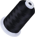 Simthread 5500Yds Embroidery Thread, 5000M High-Yardage 40WT 100% Polyester Thread – 170+ Vivid Colors, High-Speed Rated – Compatible with Brother, Singer, Janome & More - Dark Grey 707