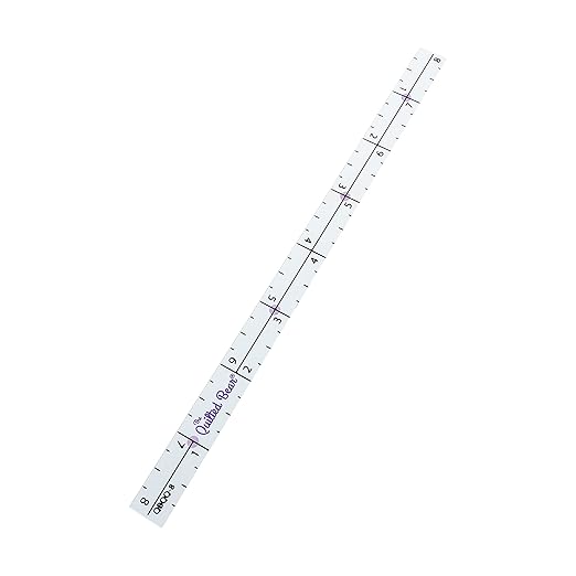 The Quilted Bear Quilter's Quarter - Transparent Acrylic Non Slip Quarter Inch Quilting, Patchwork & Sewing Ruler with ¼, ½, and 1" Markings (8 inches)