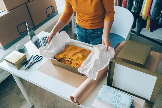 Party Solids White Tissue Paper for Gift Bags - 20" X 30" Bulk Tissue Paper White 480 Sheets - 10lb Newsprint for Packing, Birthday Gift Box Filler, Packing Supplies for Moving Supplies