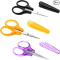 3Pcs Small Scissors All Purpose Craft Scissors Stainless Steel Scissors with Protective Cover Mini Detail Craft Scissors Precision Straight Fine Tips Design for Paper Cutting,Scrapbooking, Sewing