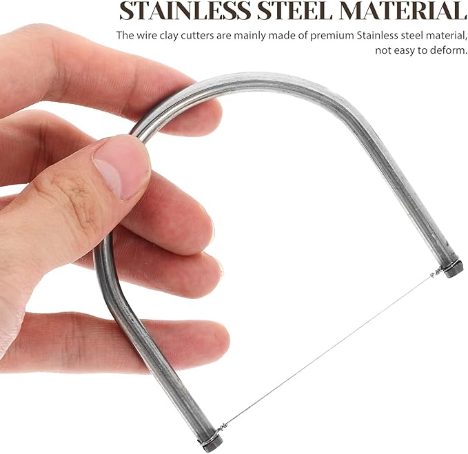 SEWACC Angle Cutting Clay Tool Stainless Steel Wire Bevel Cutter Trimming Pottery Clay Sculpting Tool DIY Ceramic Clay Modeling Tool for Pottery Ceramics and Sculpting D