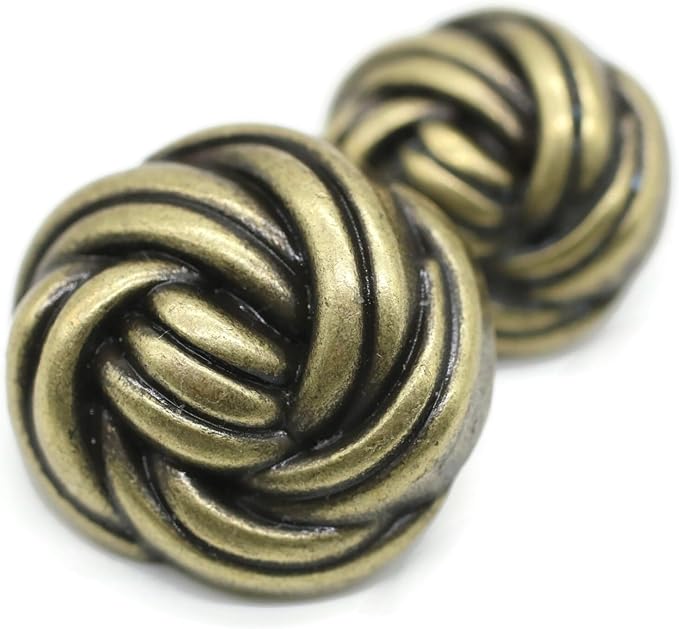 Floral Bronze Metal Shank Buttons - 12 Pcs - 3 Size Options - Luxury Floral Round Wave Metal Shank Buttons for Men Women Blazer Coat Uniform Shirt Suit and Jacket Sewing Craft DIY N19002