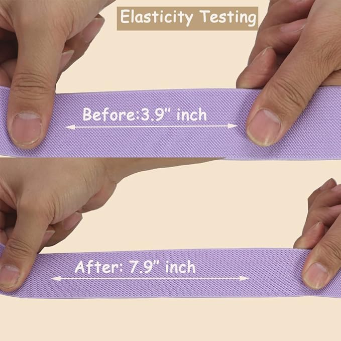 1.5 inch Lavender Wide Elastic Band for Sewing 10 Yards Double-side Twill Woven Elasitc Stretch Heavy Knit Elastic Waistband for Pants Wigs DIY Crafts & Projects