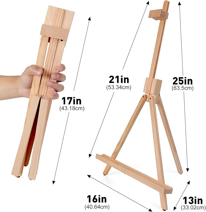 ESRICH 3 Pack Easels for Painting,Tabletop Easel A-Type Adjustable Table Easels for Painting, Holds Highest to 21" Canvas Portable Suitable,Paint Easel for Artists, Beginners, Students