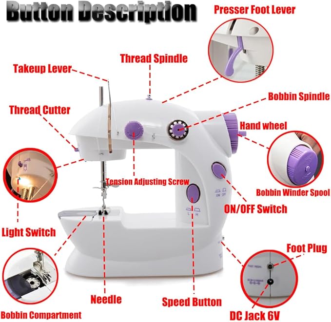 Kucehiup Mini Sewing Machine, Portable Sewing Machine for Beginners